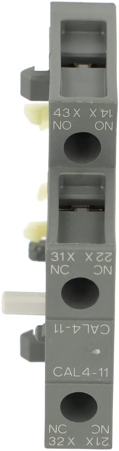 Auxiliary Contact Block, Side Mounted, 2 Contacts, N/O, N/C, Grey, Plastic, Screw Connector