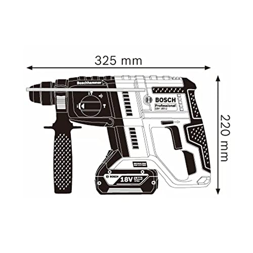 TEMSOOM Bosch GBH 180-LI Akku-Bohrhammer Brushless 18V Multifunktions-Bohrhammer/Schlagbohrmaschine/Betonhammer (ohne… – Bild 4