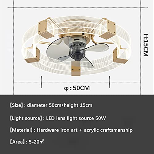 Ventilateur de plafond avec éclairage 50W et télécommande pour salon - 6