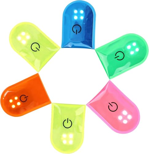 BAIFULAI 6 Stück Led Clip Licht, Sicherheitslicht Kinder, LED-Magnetclip, Schulranzen licht led, Laufende Sicherheitslichter mit 2 Beleuchtungsmodi, Lauflichter zum Aufstecken für Läufer