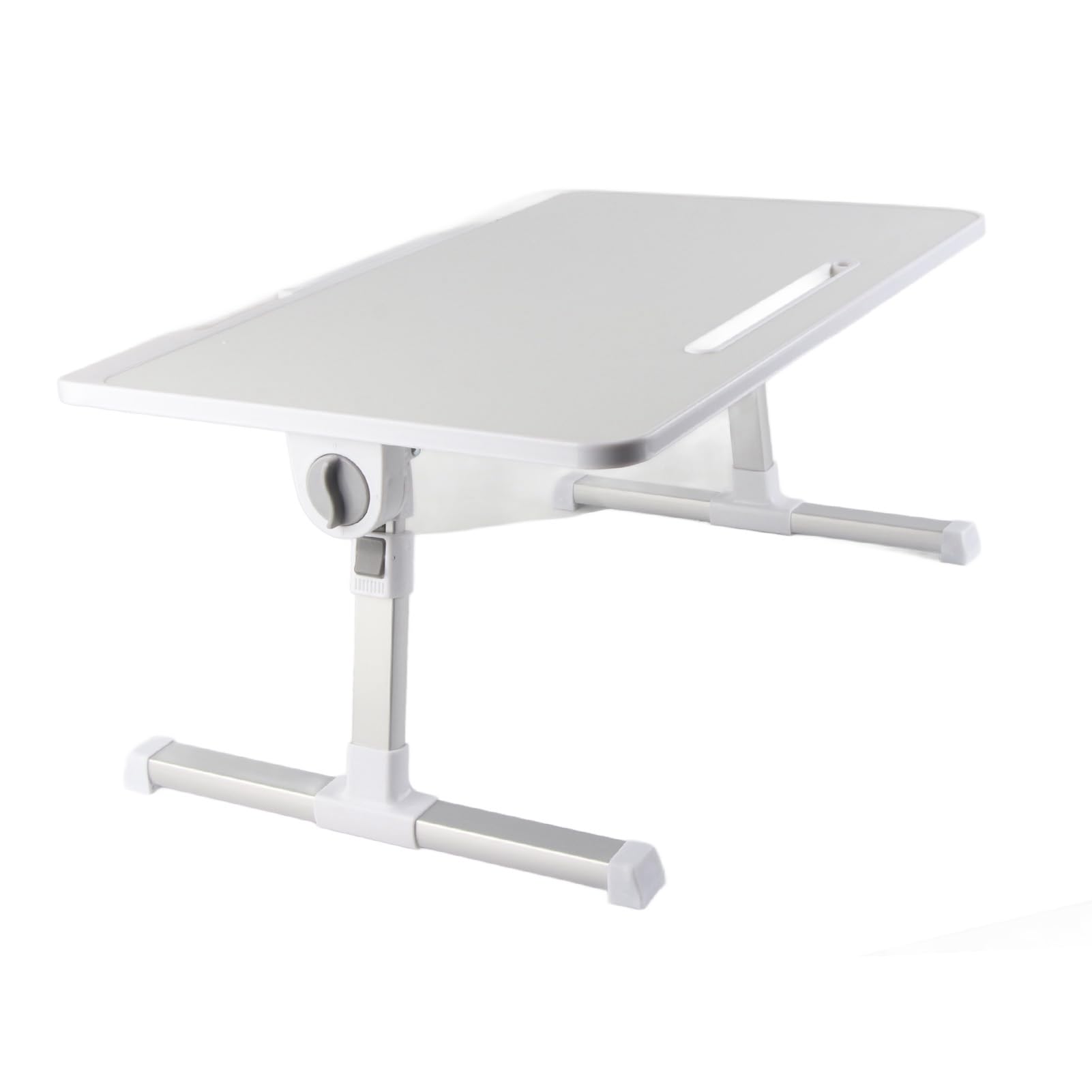 Regulowany, Składany Stolik Nocny na Laptopa ze Stopu Aluminium z Obrotowym Pulpitem, Przenośna Podstawka na Laptopa do Pisania, Pracy, Czytania w Pokoju Wieloosobowym, 23,6 X 15,7 Cala