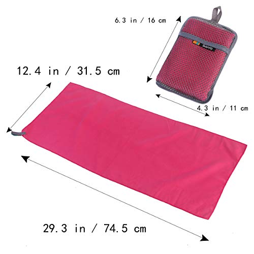 Toalha de viagem portátil de secagem rápida Yardwe Toalha de microfibra esporte toalha de praia toal