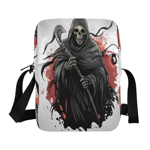 messenger bags mens crossbody bag cross body purses for women Adjustable Strap for Shopping Shopping- Death God Black - Main Image