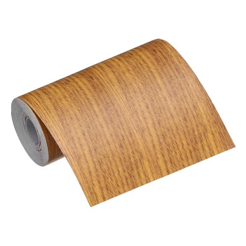 Image of MECCANIXITY Wood Grain Repair Tape, 4 Inch x 16 Feet Self Adhesive Wood Grain Tape Multi-Purpose Wallpaper Border Trim for Furniture Floors Windows Doors Tables Home, Border Flower