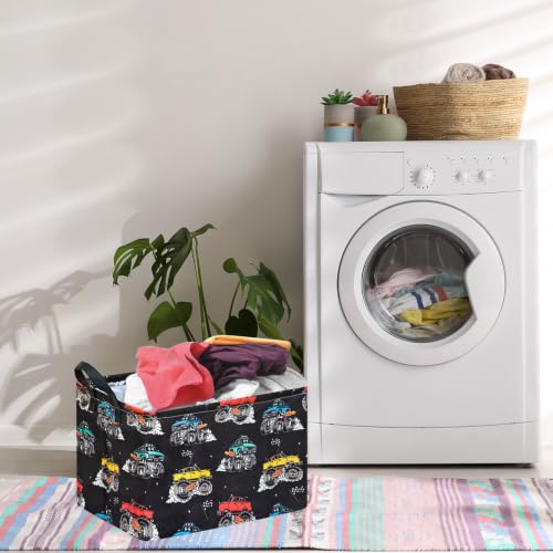 Image of Storage Basket Home Shelf Basket Clothes Laundry Hamper | Rectangle Organizer Box Nursery Bin Gift Laundry Basket with Handles for Home