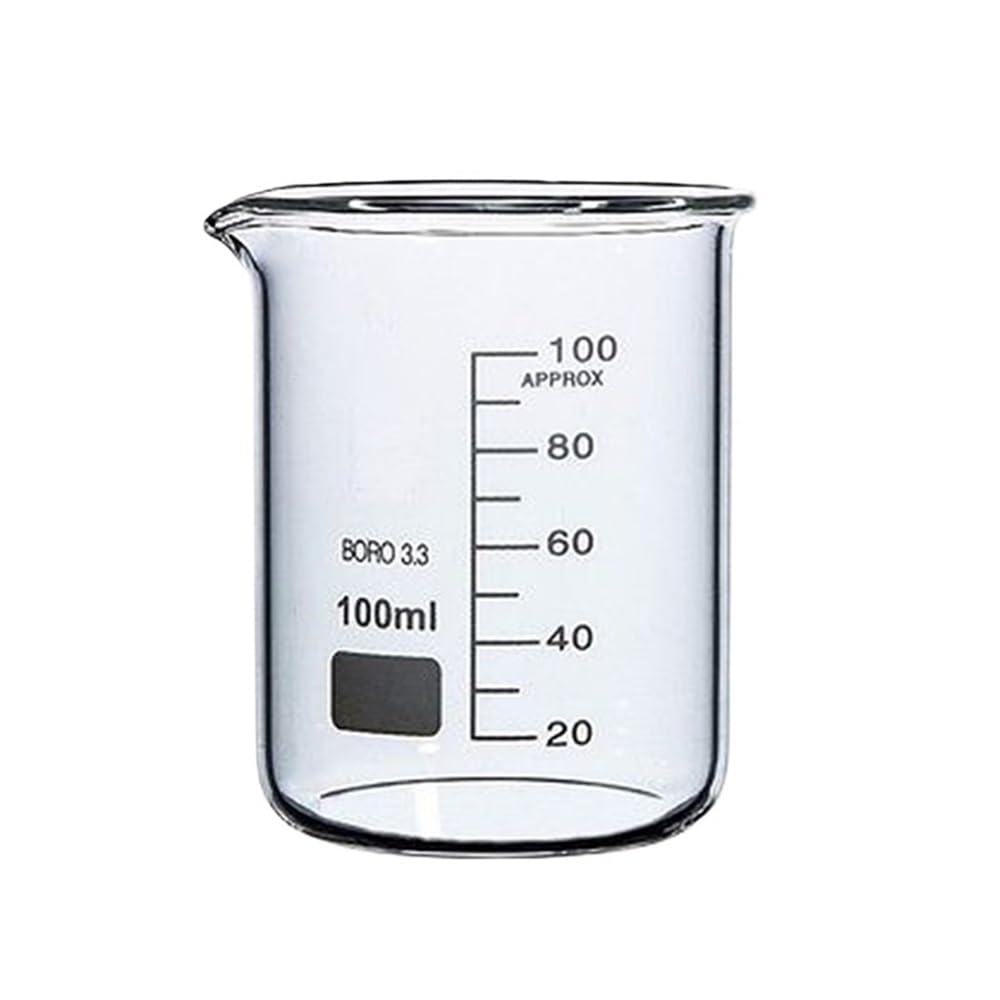bicchiere di vetro di borosilicato, Becher a forma bassa in vetro borosilicato da 100 ml con beccuccio for laboratorio