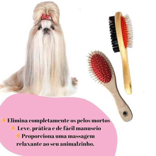 Kit de Cuidado com Pelos, Desembaraçador 500ml, Escova Dupla 21cm