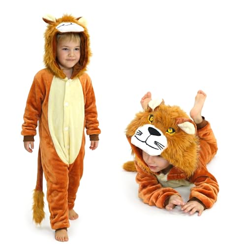 Seawhisper Löwenkostüm Kinder Löwen Kostüm Overall Tier Kinderkostüm Faschingskostüme 92 98
