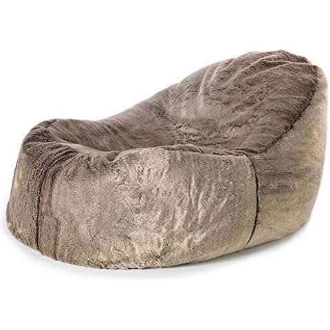 Icon Sitzsack-Liege Flauschig aus Kunstfell, Nerz, XXL Sitzsack Sessel für Erwachsene, Riesensitzsack mit Füllung für das Wohnzimmer, Sitzsack Groß Cover