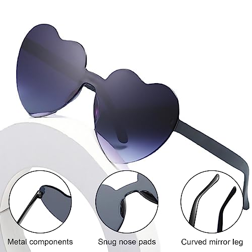 30 Pairs Heart Shaped Sunglasses, Valentine's Day Sunglasses, Candy Color Frameless Heart Glasses, Frameless Hearts Glasses Bulk for Party Favor Valentines Day3