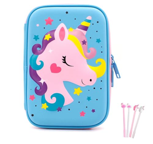Estojo de lápis iDelta 3D Cute EVA Pen Pouch Caixa de Papelaria Antichoque Grande Capacidade Multi-Compartimento para Escola com 4 Canetas