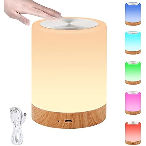 Lotvic Night Light, LED Touch Lamp Bedside, Rechargeable Desk Lamp,Small Night Light Kids with Dimmable Warm White Light & RGB Color Changing, LED Touch Lights for Kids Bedroom Camping Gift Cover