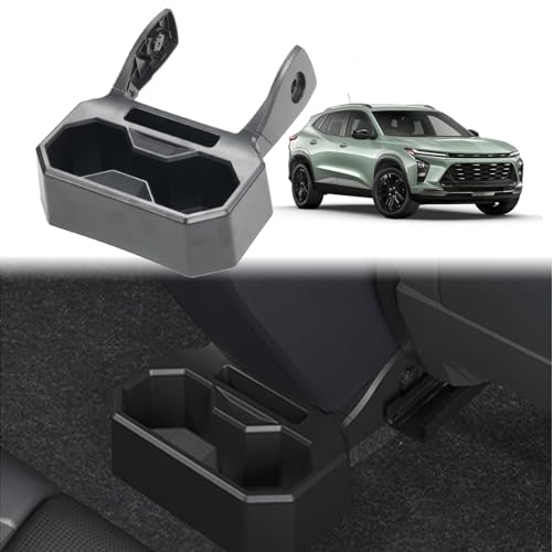 AceRide Backseat Floor Cup Holder for Chevrolet/Chevy Trax Console 2024 2025 Mounted Drink Holder with Rear Storage Organizer Car Interior Accessories