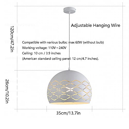 Lampe à suspension design blanc en métal scandinave pour îlot de cuisine contemporain