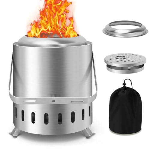 YIKEDAN Feuerschale Outdoor mit Tragegriff, Mini Feuerstelle Rauchfreie für den Garten, Raucharmer Tischfeuer Mit Pellets oder Holz, Edelstahl, Inkl. Standfuß, Aufbewahrungsbeutel YIKEDAN Feuerschale Outdoor mit Tragegriff, Mini Feuerstelle Rauchfreie für den Garten, Raucharmer Tischfeuer Mit Pellets oder Holz, Edelstahl, Inkl. Standfuß, Aufbewahrungsbeutel