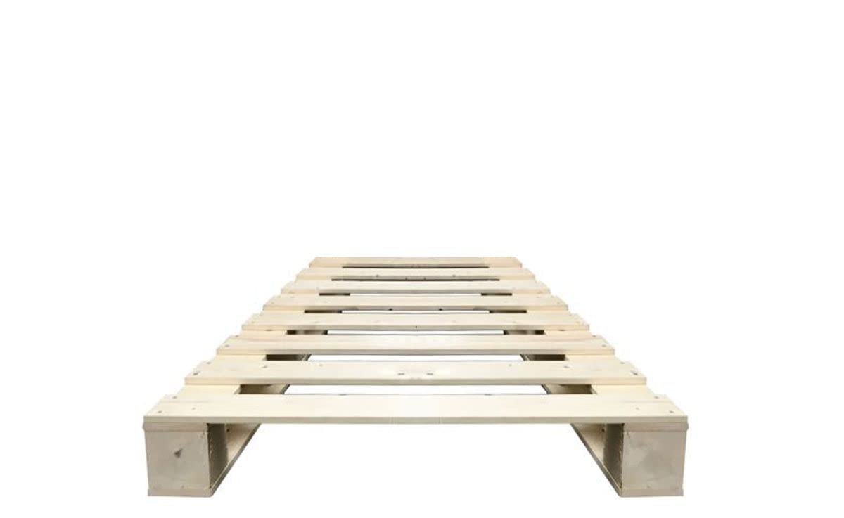 LIPA Palettenbett Bett 90x200 cm Holz Massivholzbett 90cm Palettenmöbel Holzbett Jugendbett (90 x 200)
