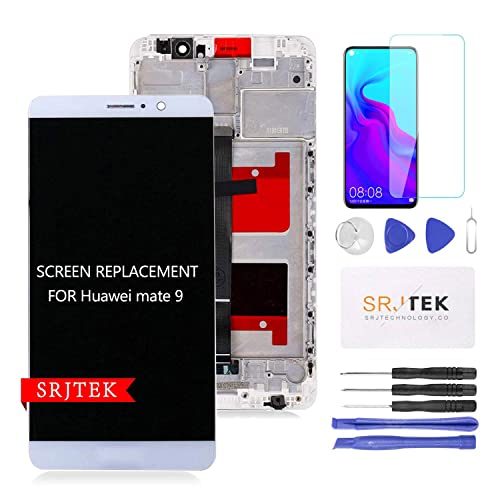 SRJTEK for Huawei Mate 9 5.9" 画面交換 修理および 液晶ディスプレイ タッチパネルスクリーン デジタイザー フレーム付き 交換用LCDアセンブリ フルキット Huawei Mate 9 MHA-AL00 MHA-L09 MHA-L29 MHA-TL00 無料の修理工具 画面保護フィルム付き