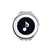 White Music Quaver Notes Black Hand Compact Mirror Round Portable Pocket Glass
