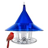 SKY CAFE - Squirrel Proof Wild Bird Feeder for Outside - Large, 17 in. Diameter, 1.5 Gallon Seed Capacity - Made in USA by Arundale (Sapphire Blue)