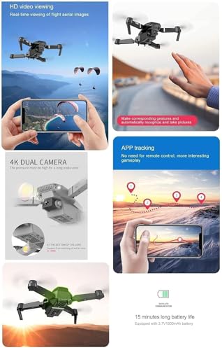 Image of Drone with 4k Camera Foldable 1080P HD Drone with FPV Live Video, Smart Gestures Selfie, Altitude Hold, One Key Take Off /Landing, 3D Flips for Kids and Adults