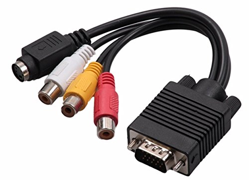 booEy VGA a TV S-Video 3 RCA AV Cable Adaptador convertidor