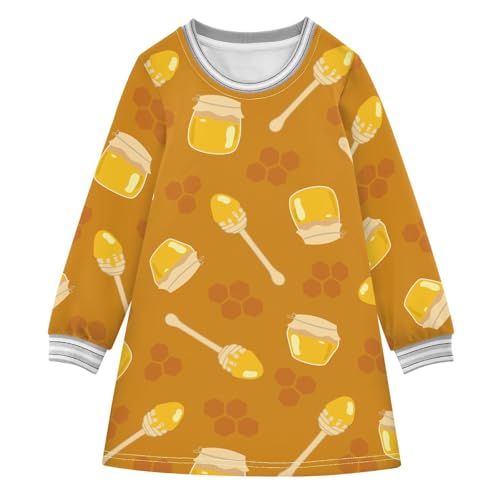 Honey Jars Wand Girls Dresses Long Sleeve Sweatshirt Dress for Girls Winter Toddler Casual A Line Dresses Size 2-8T