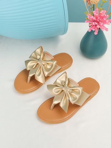 GORGLITTER Girl's Bow Flats Sandals Cute Flip Flops Dress Shoes2