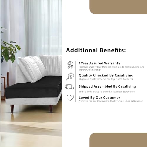 Image of Gratly LHS 4 Seater L Shape Sofa Set for Living Room (Black Grey Colour) Premium Fabric Sofa