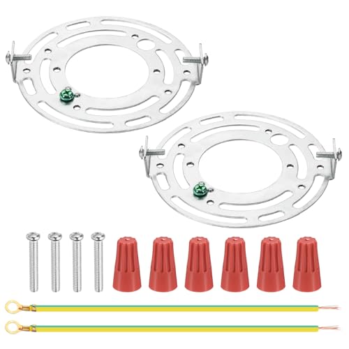 PATIKIL 105mm (4,13') Kit Staffa Montaggio Universale per Lampada, 2 Set Piastra Soffitto Rotonda con Barra Trasversale Luminosa con Vite per Lampada Parete Lampadario a Sospensione