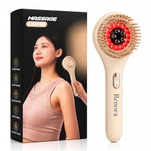 Image of Red Light Hair Therapy Scalp Massager with Oil Applicator, LED Hair Growth Comb, Rechargeable Scalp Massage Brush for Hair Growth, Essential Oil Serum Applicator, Scalp Care Tool for Men & Women