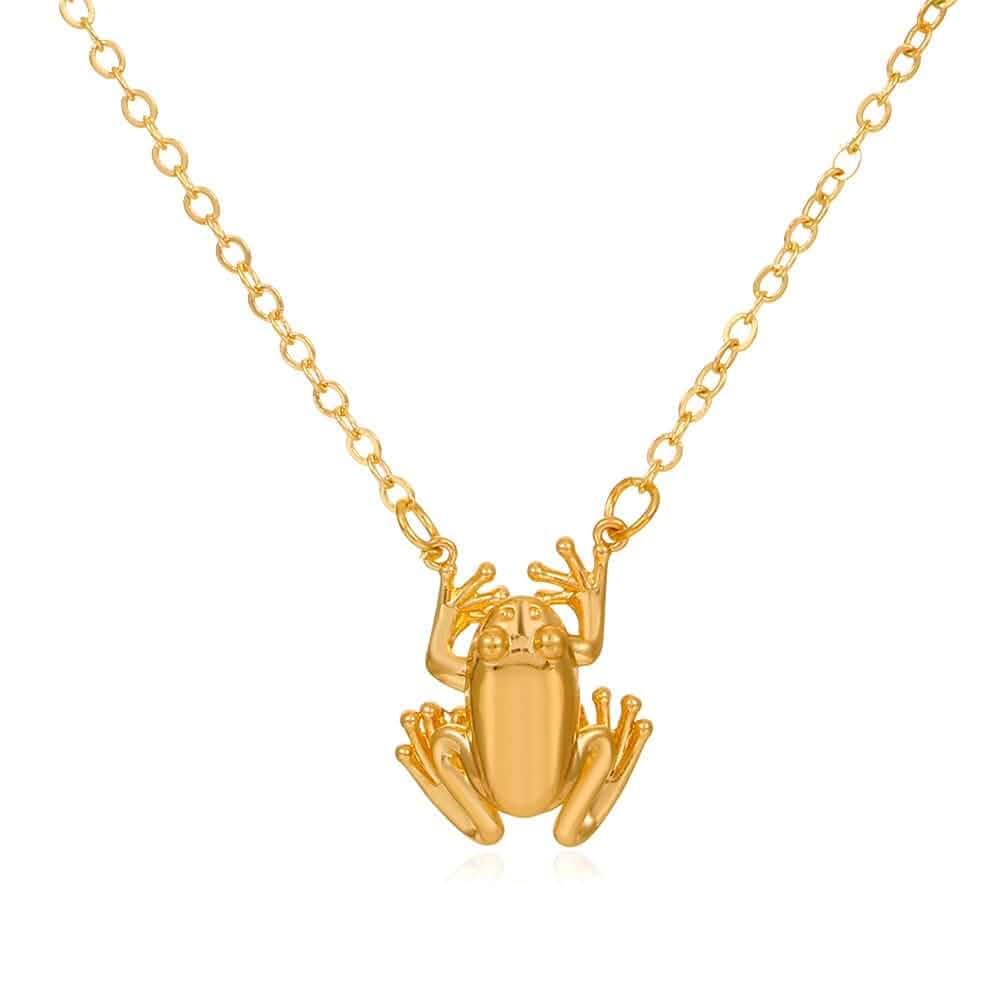 FUTIMELY Cute Frog Pendant Necklace - Funny Animal Jewelry, Hypoallergenic Punk Retro Necklace for Women