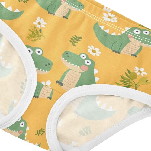 Wusikd Cute Crocodiles Daisy Girls' Underwear Cotton Girls Briefs Soft Toddler Underwear 2T4