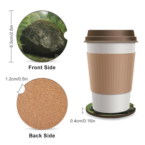 Portavasos para coche de madera con diseño A Big Rock, 2 unidades miniatura 2