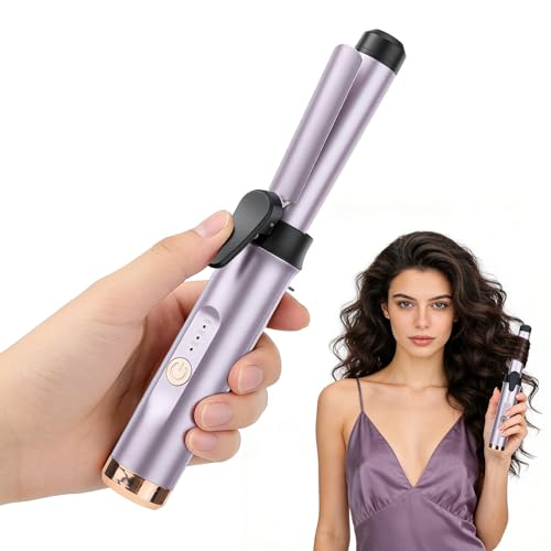 Image of Mini Cordless Curling Iron Travel: Hair Curler USB Rechargeable Portable with 3 Setting Temp 200 Million Negative Ion Curlers for Short Hair