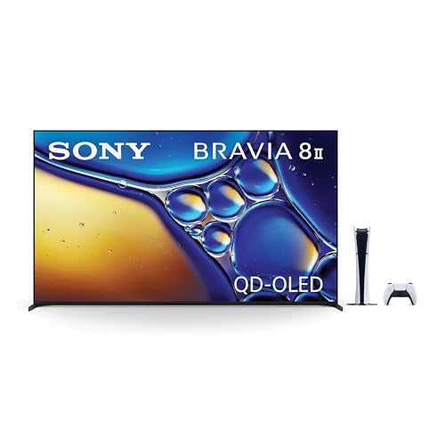 Image of Sony BRAVIA 8 II 65 Inch 4K QD OLED Smart TV (K-65XR80M2, 2025 Model) with PlayStation 5 Digital Edition Slim Console Bundle