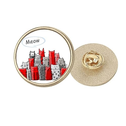 Broche chat en métal doré de forme ronde pour amoureux des animaux, taille M