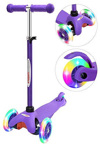 ChromeWheels Scooter for Kids, Deluxe 3 Wheel Scooter for Toddlers 4 Adjustable Height