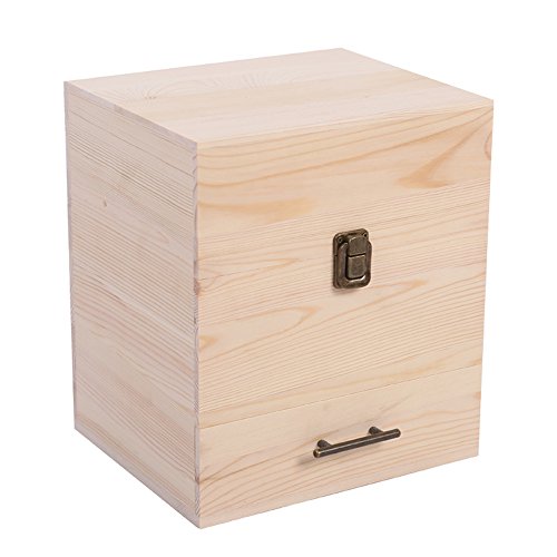 VolksRose Essential Oil Box, Wooden Multi-Tray Storage Organizer Holds 59 Bottles, 3 Tier Design #ob04