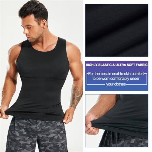Tone Tec Compression Shirt, Mens Compression Shirt, Compression Tank, Men's Seamless Body Shaper Vest Tummy Tightening3