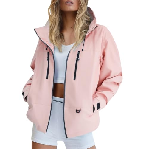 Veste imperméable femme coupe-vent compressible veste légère à fermeture éclair