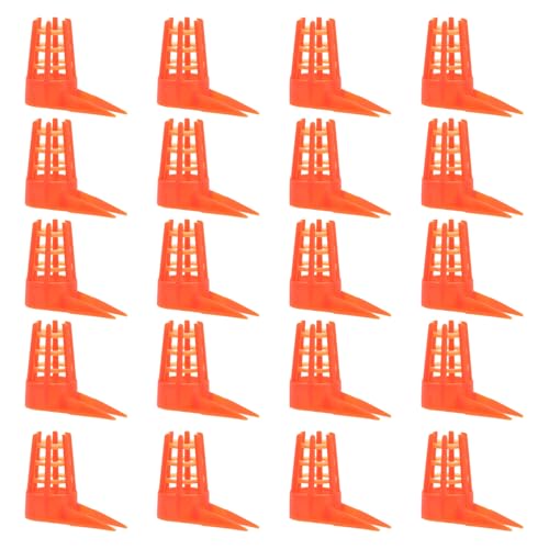 SHINEOFI 50 Stück Königinnenzuchtkäfige aus Beißsicherem Kunststoff Imkerwerkzeug mit Zweigeteilter Konstruktion Orange für Bienenzucht und Königinnenaufzucht