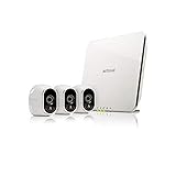 Arlo Caméra de surveillance Wifi Sans fils, Pack de 3 HD Jour/Nuit Etanche IP65, 720p Intérieur/Extérieur, Fixation Aimantée - Stockage gratuit dans le Cloud (VMS3330)