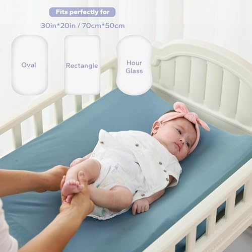 Image of FUNUPUP Baby Lounger Cover Only Rayon Derived from Bamboo, Sea Blue | Removable Elastic, Soft Breathable, Easy On /Off Change, Machine Washable