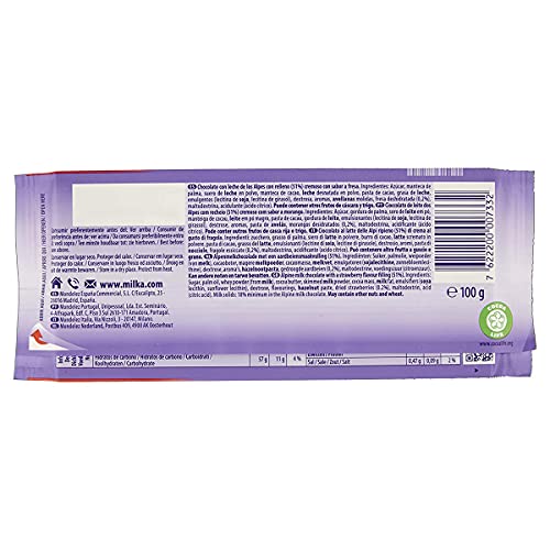 Milka Chocolate Recheado Strawberry Yogurt 100G