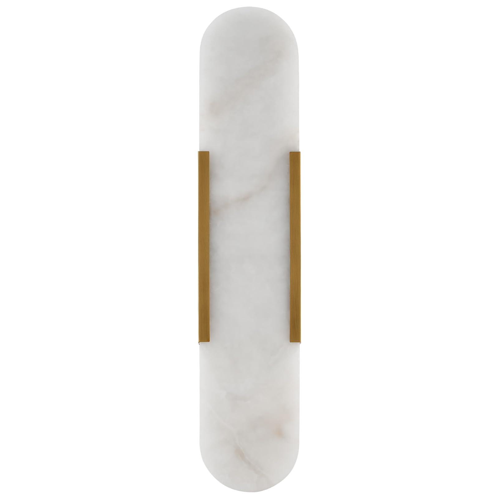 Photo 1 of VANZARLA Modern Alabaster Wall Sconce Brushed Brass Finish, Vintage Wall Light Fixtures for Living Room, Marble Sconce Lighting for Bedroom Bathroom, 1 Pack