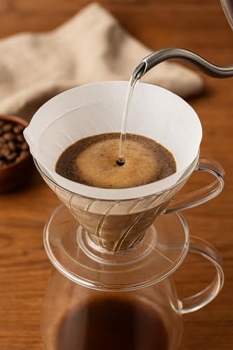 Image of TGL Co. V60 White Coffee Filter Papers Size 02 - 100 Count | Bleach-Free Cone-Shaped Paper Filters | Natural Paper Coffee Filter for Pour Over & Drip Coffee Maker Bleach-Free, Disposable, No Blowout