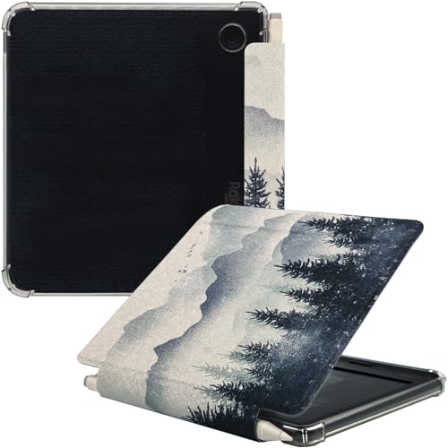 Étui cuir GOVTVA pour Kobo Libra Colour 7", forêt brumeuse