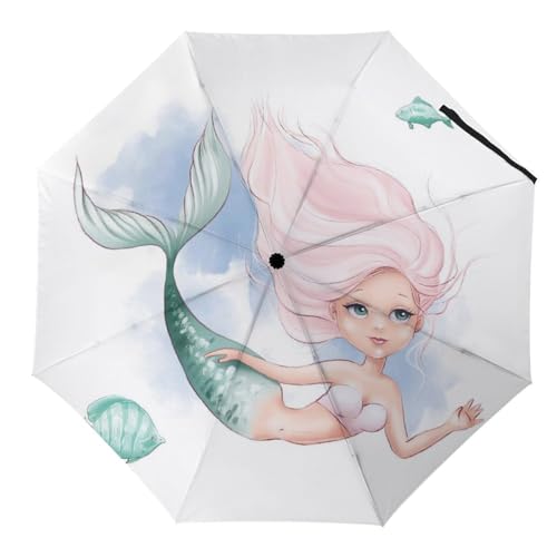 Parapluie pliant vert ethnique au design unique et ouverture rapide