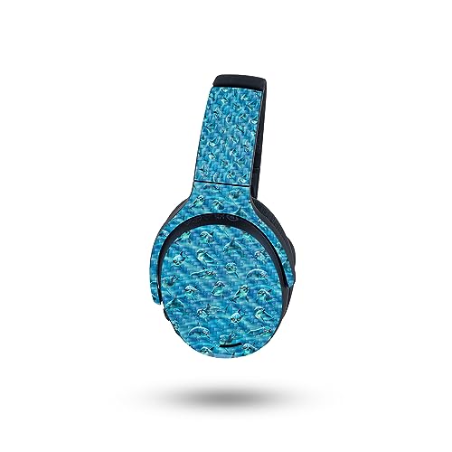 Image of MightySkins Carbon Fiber Skin Compatible with Skullcandy Crusher ANC 2 - Dolphin Gang | Protective, Durable Textured Carbon Fiber Finish | Easy to Apply