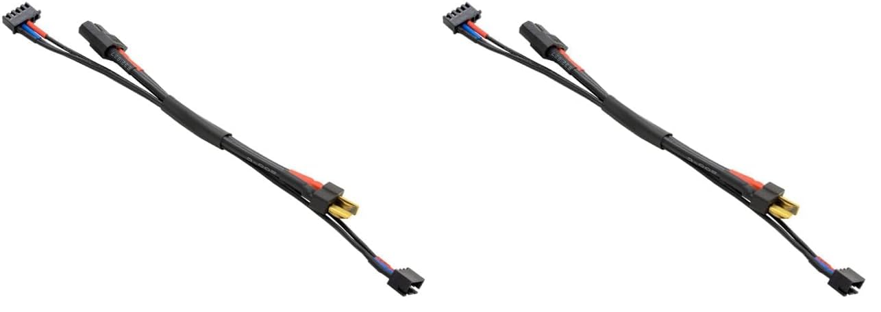 ハイテック XT60⇒角型リポ充電ケーブル(ヨーロピアン) バランスコード一体型(ショートケーブル) 純正品 ラジコン バッテリー 充電器 アクセサリー バナナ ブラック系 HMJ464(S) - 5